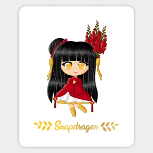 Snapdragon Flower Girl Magnet